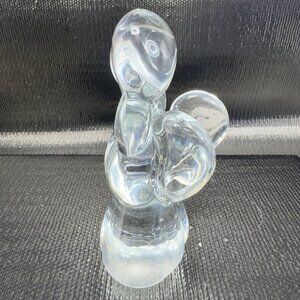 Vintage 1980s Clear Angel Girl Figurine Paperweight Decorative Figure Decor VTG